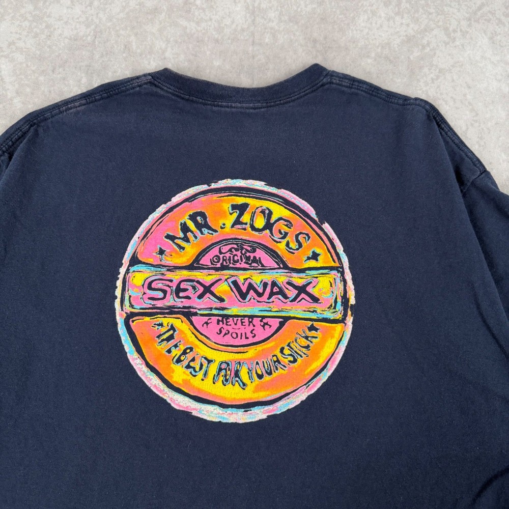 Mr Zogs Sex Wax T Shirt Navy Blue Surf Skate Graphic Tee