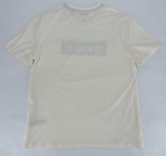 DKNY T-Shirt Mens Medium Tofu Box Logo Designer Crewneck Tee Cotton Retro Y2K