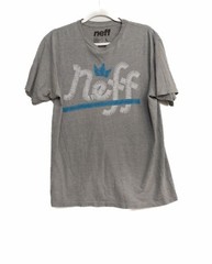 Neff Mens Gray T-Shirt Crew Neck Short Sleeve Graphic Pullover Machine Wash L