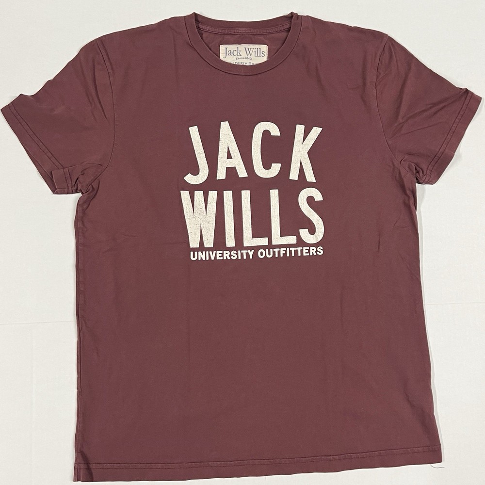 Jack Wills T Shirt Sz L Slim Fit Classic Wear University Outfitters Maroon
