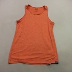 Patagonia Shirt Mens Small Sleeveless Crew Neck Workout Lightweight Orange