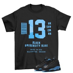 Box Label Shirt to Match Jordan 13 Retro Black University Blue / DJ5982-041