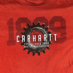 Carhartt Long Sleeve T Shirt Size 2XL Red Graphic Logo Cotton Relaxed Fit Gear