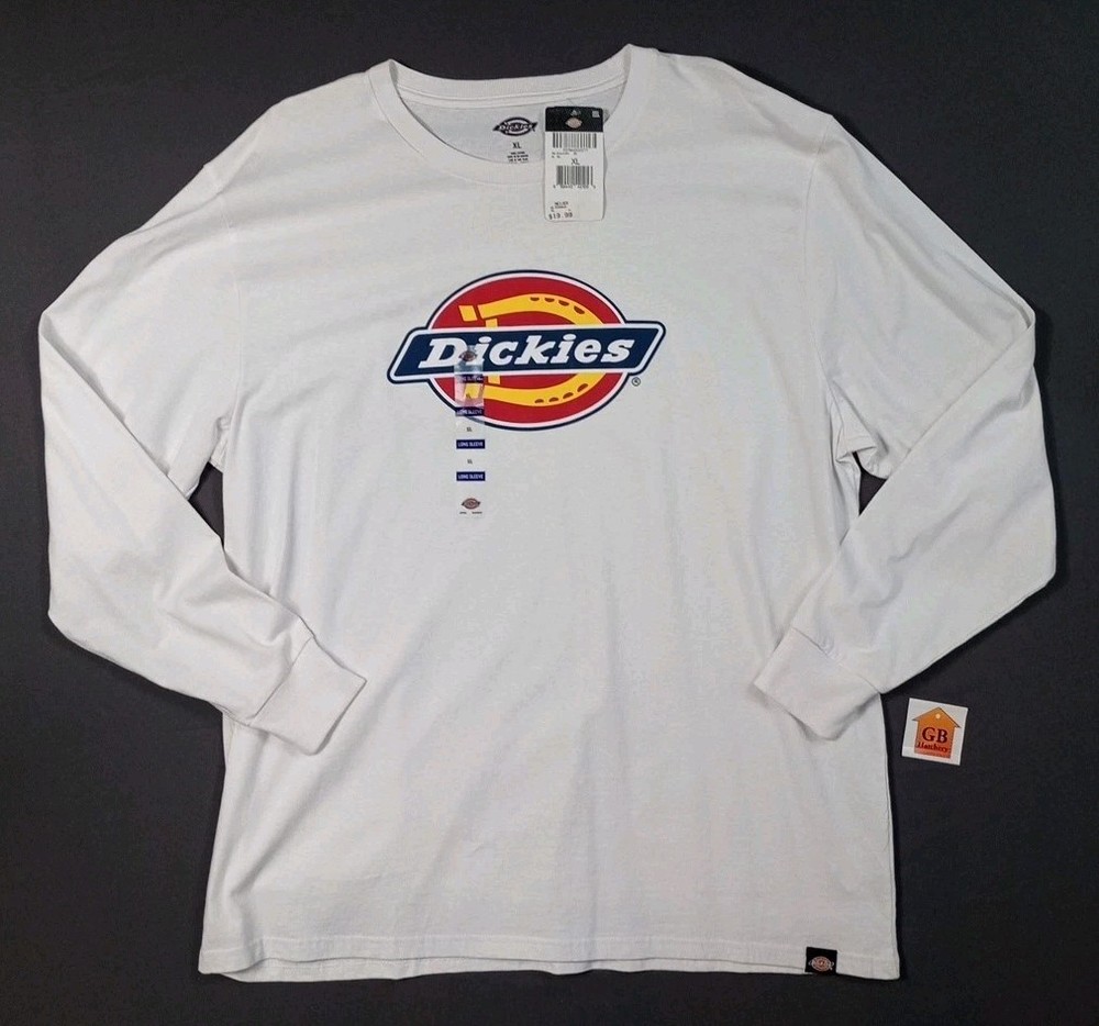 Dickies Mens XL Long Sleeve Tri-Color Logo Graphic T-Shirt Heavyweight Tee