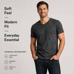 True Classic V-Neck T-Shirts 6 Pack Men Size M New No Tags Soft Premium Fit