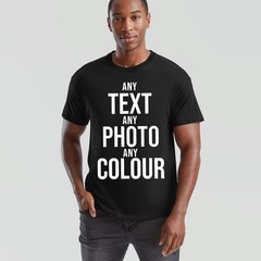 Personalised Print Unisex T Shirts Customise Photo Or Text Any Colour Tee