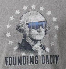 USA 250th T-Shirt Mens 2XL Founding Daddy Fathers Day 60% Cotton Blend Free Ship