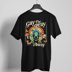 Gay The Pray Away Rainbow Funny Meme Frogs LGBT Pride LGBTQ T-Shirt (L)