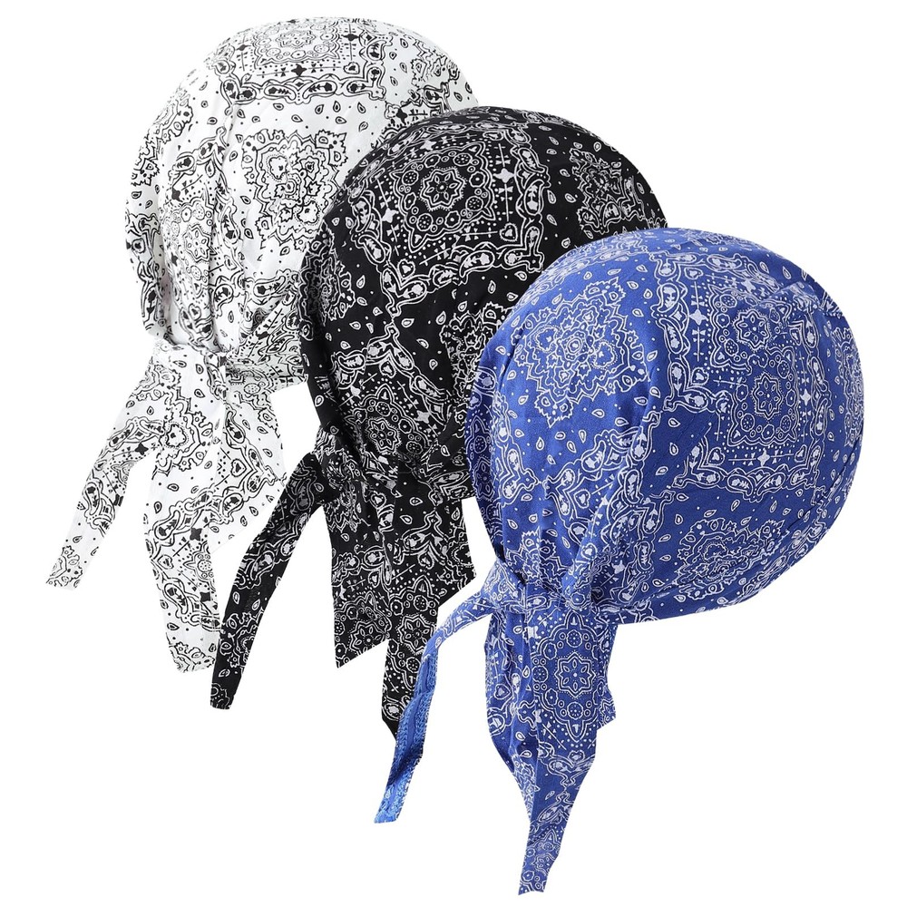 3 Pcs Breathable Skull Cap Bandana Hat Helmet Liner Beanie For Men Skullcap