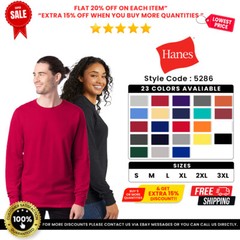 Hanes 5286 Men’s Cotton ComfortSoft Long Sleeve Midweight Crewneck Tee T-Shirt