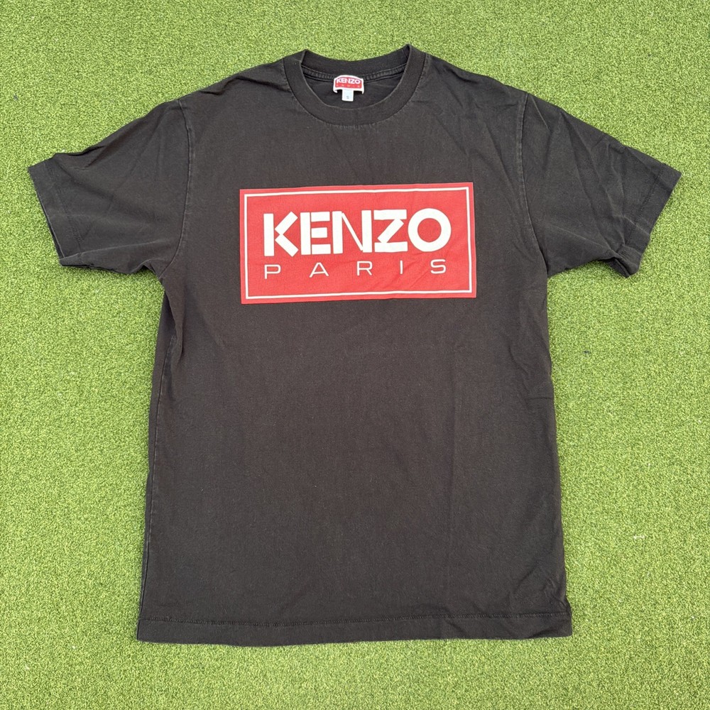 KENZO Paris Box Logo T Shirt short sleeve Black Red Small