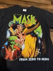The Mask AOP T Shirt Jim Carrey Movie Modern Reprint AOP All Over Print Sz XL
