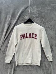 Palace Waffle Longsleeve Spellout Top Soft White/Burgundy