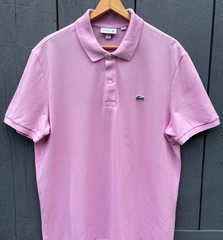 NWT Lacoste Polo Shirt Men’s (XXL) Short Sleeve Classic Alligator Pink Slim Fit