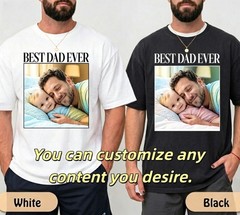 Custom Father’s Day T‑Shirt for Dad Personalized Kid Name Photo Gift