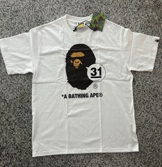 A Bathing Ape BAPE Ape Head 31 Tee White Graphic Crew Neck Regular Fit M
