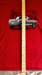 Men’s Short Sleeve T-Shirt Red W/ Patriotic Truck Graphic Size Medium