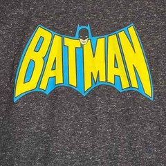 Batman linen t shirt Mens Large Black DC Comics Casual Retro Outdoor Classic NWT