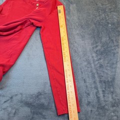 Burt’s Bees Baby Ribbed Henley Shirt Mens Medium Red Long Sleeve Cotton