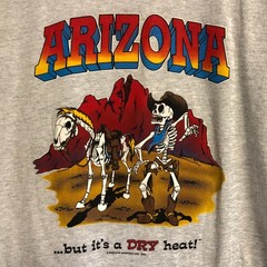 vtg Arizona Skeleton Cowboy/Horse T Shirt Sportex M 90s Southwest Graphic Tee