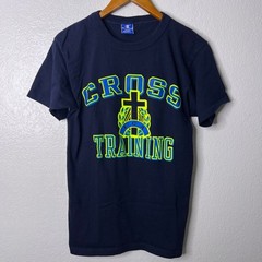 Vintage Champion FCA Cross Training Shirt Men Medium Blue USA Made Single Stitch