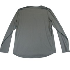 Cuts Mens Henley Shirt XL Gray Stretch Polyester Cotton Button Logo Long Sleeve