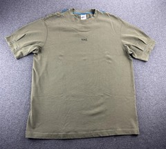 Nike Sportswear T Shirt Size Medium Olive Green Mesh Back Pleated VTG Inspired