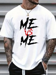 Me Vs Me Edgy Typography Tee – Motivational Streetwear Graphic Shirt