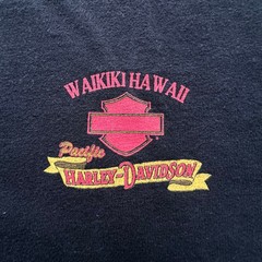 Y2K Pacific Harley Davidson Waikiki Hawaii Fire Sunset Biker Motorcycle Tee XL