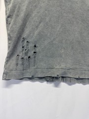 Zara T Shirt Mens Small Heather Gray Ribbed Knit Distressed Crew Neck Casual