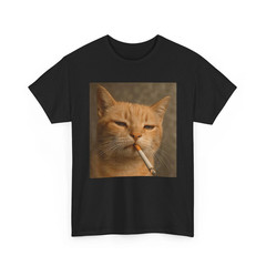 Cat Meme Funny Shirt, Cat Smoking Cigarette Cat Lovers Women Men Shirt