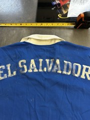 Rare Vintage 2005 Adidas EL SALVADOR Originals Football Polo Shirt Medium Blue
