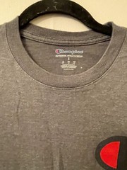 Champion Small T-Shirt Short Sleeve Crew Neck Classic Tagless 100% Cotton