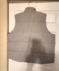 Nuage Mens Gray Puffer Vest 2X/2TG Nylon Full Zip Pockets Snap Button