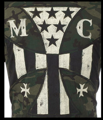 ARCHAIC by AFFLICTION Military Camo FUEL INJECTOR Short Sleeve Slim Fit T-shirt