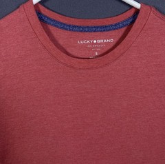 Lucky Brand T-Shirt Men’s Small Coral Slip Hem Short Sleeve Crewneck Pullover