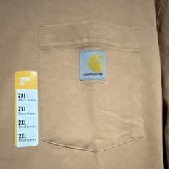 Carhartt Men’s 2XL Regular Loose Fit Brown Cotton Knit Logo Pocket Tee K87-098