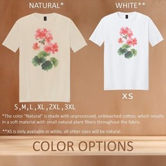 Botanical Geranium Flowers Graphic Tee Natural Cotton Shirt