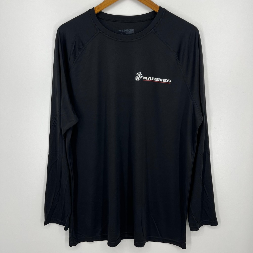 USMC Marines Long Sleeve T-Shirt Men’s Size XL Black Moisture Wicking USA NWOT