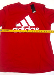 Adidas Red Logo T-Shirt Size L New With Tags Mens Casual Cotton Tee