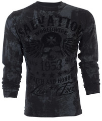 Archaic Affliction Men’s Men’s Thermal shirt BLACK TIDE Black Biker S-3XL