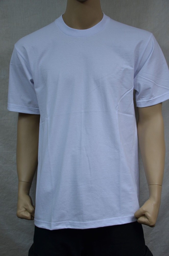 2 NEW PRO5 SUPER HEAVY WEIGHT T-SHIRT WHITE TEE PLAIN BLANK COTTON 7XL 2PC