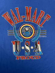 Vintage 1991 Walmart T-Shirt Adult XL Royal Blue Single Stitch Made in USA Proud