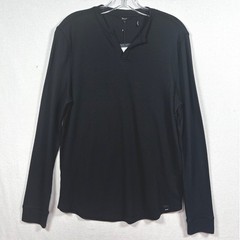 DKNY Men Black Long Sleeve Ribbed Soft Henley Shirt Size Small NWT MSRP $59.50