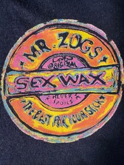 Mr Zogs Sex Wax Logo Print T Shirt Navy Blue Skate Surf Vintage Retro USA M