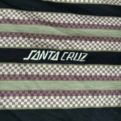 Santa Cruz T-Shirt Mens Size S Black Multi Striped Checkered Long Sleeve Cotton