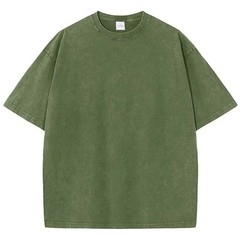 Oversized washed Heavyweight 100% Cotton T-Shirt Vintage Wash Blank Tee S-XXL