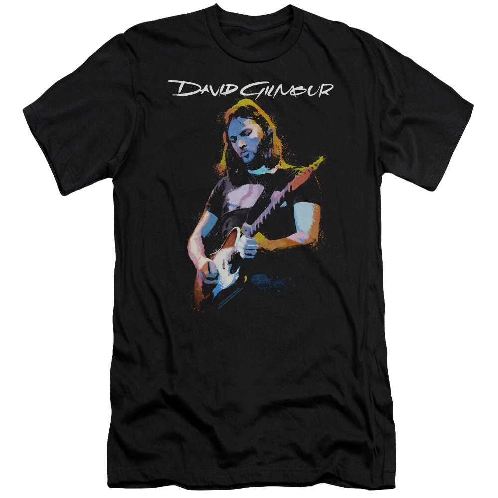 David Gilmour Slim Fit T-Shirt Classic Portrait Black Tee