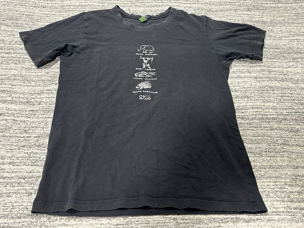 LUV SL Odel Sri Lanka T-Shirt Adult Small Black Animal Short Sleeve Cotton Mens