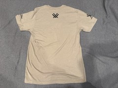 Vortex Unisex T-Shirt -Size Small Tee – Tan – Tagless Collar – Soft Fabric!